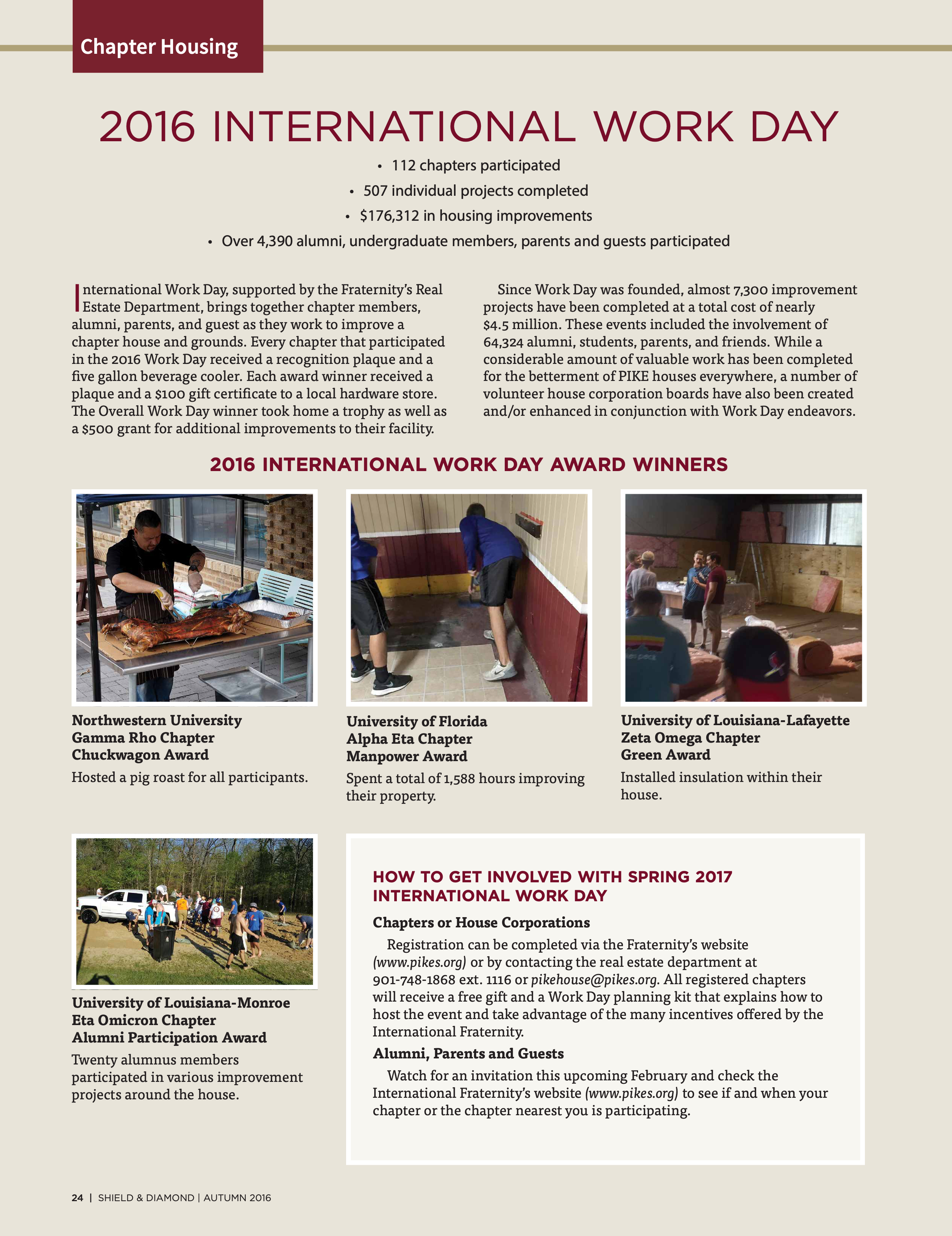 Chapter Housing: 2016 International Work Day, Autumn 2016